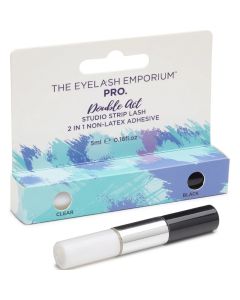 The Eyelash Emporium - Double Act Latex Free 2 In 1 Black And Clear Strip Lash Glue 5ml