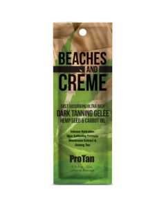 Pro Tan Beaches & Creme Fast Absorbing Ultra Rich Dark Tanning Gelee with Hemp Seed & Carrot Oil Sachet 22ml (2023)