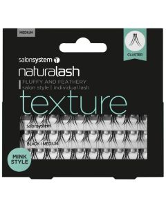 Salon System Naturalash Individual Lashes - Medium Black (TEXTURE) Mink Style