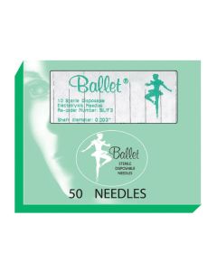 Ballet F Shank Stainless Steel Needles Size 004 Pack of 50