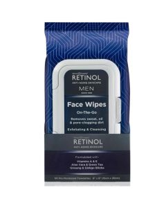 Retinol Anti-Ageing Men's Facial Wipes 60 Pack