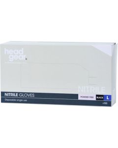 Head Gear Nitrile Gloves (Powder Free) Black Large