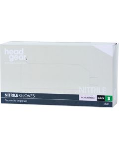 Head Gear Nitrile Gloves (Powder Free) Black Small