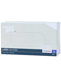 Head Gear Disposable Latex LARGE Gloves (Powder Free) 100