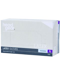 Head Gear Disposable Latex LARGE Gloves (Powdered) 100