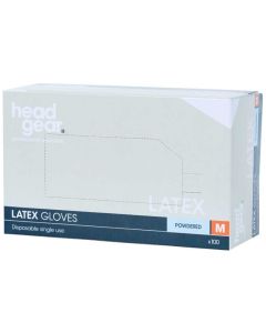 Head Gear Disposable Latex MEDIUM Gloves (Powdered) 100