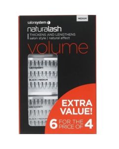 Salon System Naturalash Individual Lashes (Extra Value Pack 6 for 4) - Medium (VOLUME)