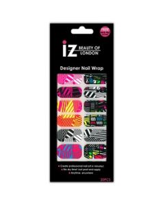 IZ Neon Black Solid Slices Nail Wrap
