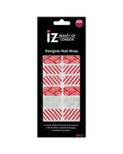 IZ Red & White Patterned Nail Wrap