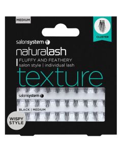 Salon System Naturalash Individual Lashes - Medium Black (TEXTURE) Wispy Style