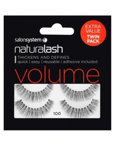 Salon System Naturalash Strip Lashes - 100 Black (VOLUME) Twin Pack