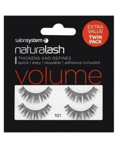Salon System Naturalash Strip Lashes - 101 Black (VOLUME) Twin Pack
