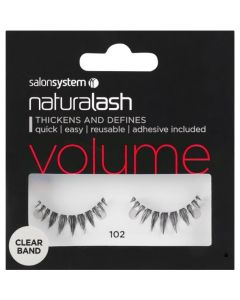 Salon System Naturalash Strip Lashes - 102 Black (VOLUME) Clear Band