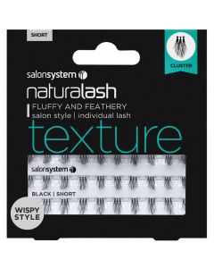 Salon System Naturalash Individual Lashes - Short Black (TEXTURE) Wispy Style