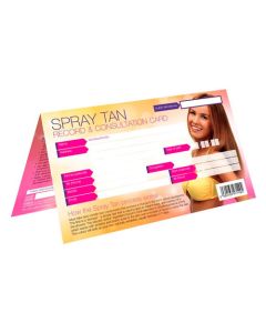 Sunless Spray Tan Client Record Cards (x100 per pack)