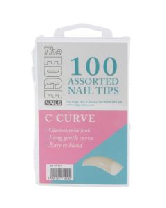The Edge Nails Big C Curve Nail Tips - (100 Assorted Assorted Pack)