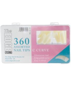 The Edge Nails Big C Curve Nail Tips - (360 Assorted Pack)
