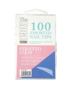 The Edge Nails CLEAR STILETTO - (100 Assorted Pack)