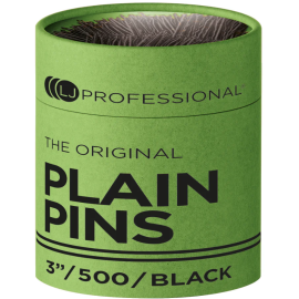 LJ Professional 3" Plain Pins x500 - Black