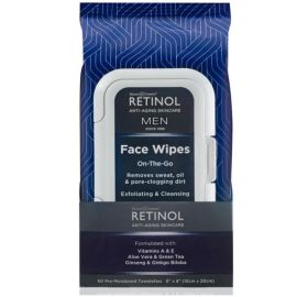 Retinol Anti-Ageing Men's Facial Wipes 60 Pack