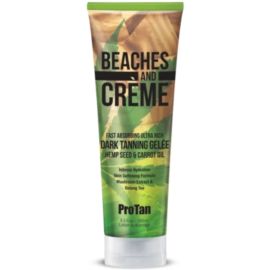 Pro Tan Beaches & Creme Fast Absorbing Ultra Rich Dark Tanning Gelee with Hemp Seed & Carrot Oil Tube 250ml (2023)
