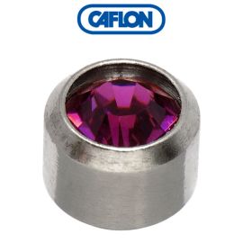 Caflon Stainless Polished Regular (February) Birth Stone Pk12