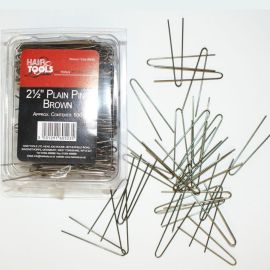 Hair Tools 2.5" Plain Pins Brown