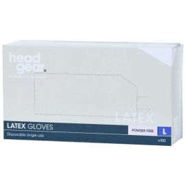 Head Gear Disposable Latex LARGE Gloves (Powder Free) 100