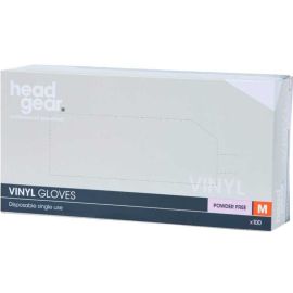 Head Gear Disposable Vinyl MEDIUM Gloves (Powder Free) 100