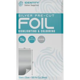 Identity Pre-Cut Smooth Foil Sheets 12 x 23cm 100pk - Silver