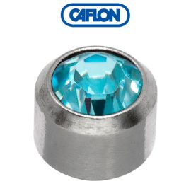 Caflon Stainless Polished Regular (March) Birth Stone Pk12