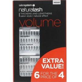 Salon System Naturalash Individual Lashes (Extra Value Pack 6 for 4) - Medium (VOLUME)