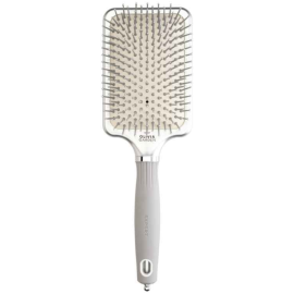 Olivia Garden Expert Care Rectangular Nylon Bristle Brush Large - Silver