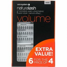 Salon System Naturalash Individual Lashes (Extra Value Pack 6 for 4) - Short (VOLUME)