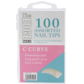 The Edge Nails Big C Curve Nail Tips - (100 Assorted Assorted Pack)