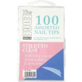 The Edge Nails CLEAR STILETTO - (100 Assorted Pack)