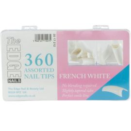 The Edge Nails FRENCH WHITE Nail Tips - 360 Assorted