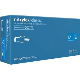 Mercator Disposable Blue Nitrile MEDIUM Gloves (Powder Free) 100