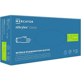 Mercator Disposable Blue Nitrile SMALL Gloves (Powder Free) 100