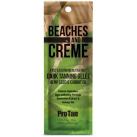 Pro Tan Beaches & Creme Fast Absorbing Ultra Rich Dark Tanning Gelee with Hemp Seed & Carrot Oil Sachet 22ml (2023)