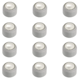 Caflon Stainless Polished Regular Pearl Cabachon Birth Stone Pk12