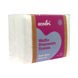 Ecodri Waffle Disposable Towels - White Pk of 50