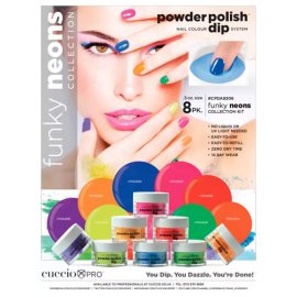 Cuccio Powder Polish 14g (0.5oz) Funky Neons Collection Pk8