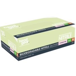 Head Gear Disposable Biodegradable Green Nitrile MEDIUM  Gloves (Powder Free) 100