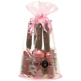 Head Jog Ionic Oval Bag Pink Brush Set