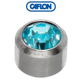 Caflon Stainless Polished Regular (March) Birth Stone Pk12