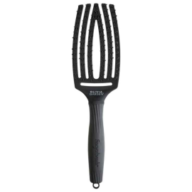 Olivia Garden Black Medium Fingerbrush - Double Bristles