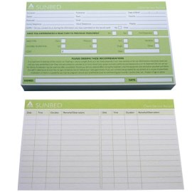 Record Cards - Sunbed Treatment x100
