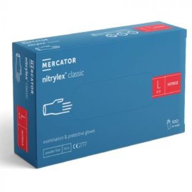 Mercator Disposable Blue Nitrile LARGE Gloves (Powder Free) 100