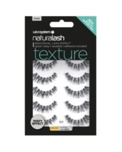 Salon System Naturalash Strip Lashes - 117 Black (Texture) Wispy Effect 5 Pack